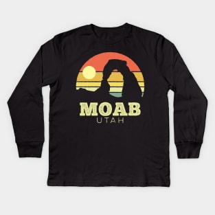 Moab Utah Arches Vintage Sunset Kids Long Sleeve T-Shirt